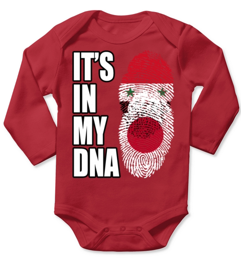 Syrian And Japanese Vintage Heritage DNA Flag Long Sleeve Baby One-Piece