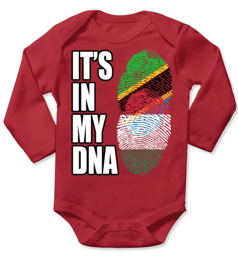 Tanzanian And Hungarian Vintage Heritage DNA Flag Long Sleeve Baby One-Piece