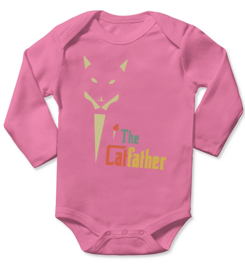 Vintage The Catfather Funny Cat Dad Father Of Cats Retro Sunset Kitty Kitten Lover Long Sleeve Baby One-Piece