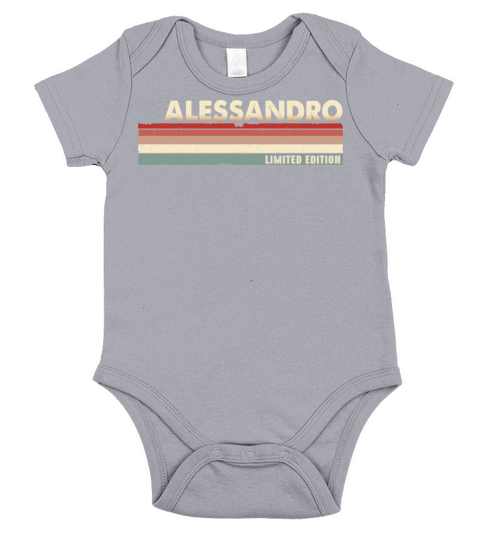 Alessandro - Funny Retro Vintage Name 80s 90s Short Sleeve Baby One-Piece