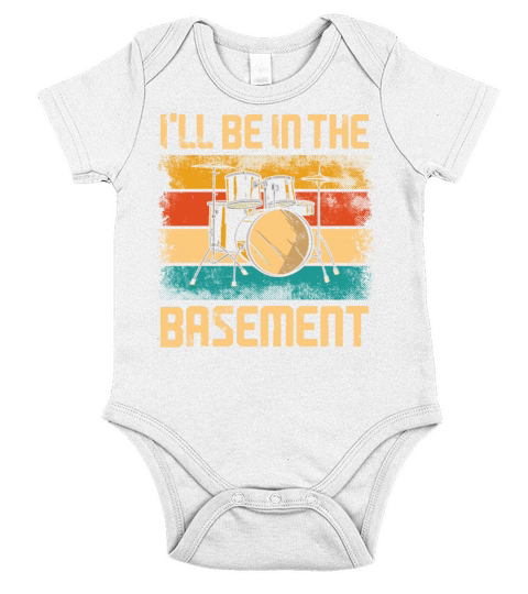 Drummer Drum Set Vintage Retro Short Sleeve Baby One-Piece