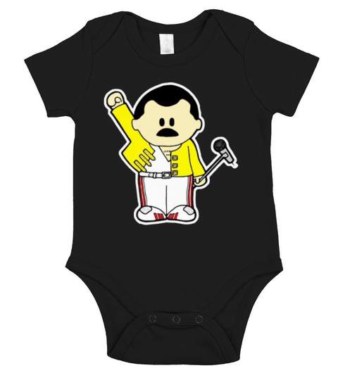 Freddie Mercury Queen Inspired Cartoon Adults Short Sleeve Baby One-Piece