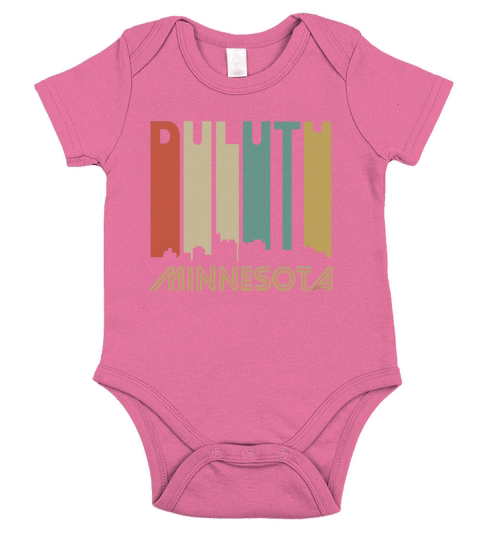 Retro 1970s Style Duluth Minnesota Short Sleeve Baby One-Piece