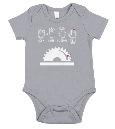Rock Paper Scissors Table Saw T-Shirt Short Sleeve Baby One-Piece