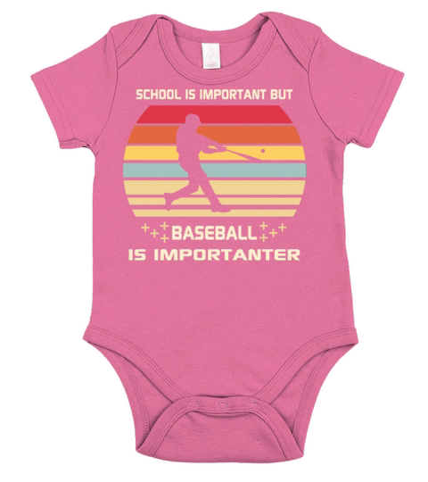 School is Important but Baseball is Importanter Short Sleeve Baby One-Piece