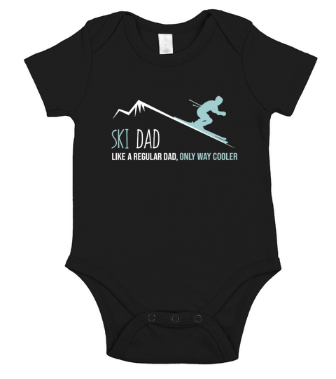 Ski Dad Shirt, Funny Cute Winter Skiing Gift Short Sleeve Baby One-Piece