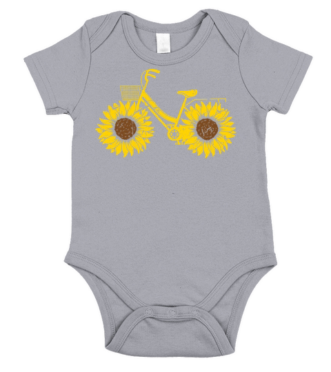 Sunflower Bicycle Cyclist Short Sleeve Baby One-Piece