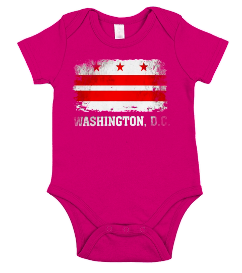Washington DC Flag USA TShirt Vintage Distressed Shirt Short Sleeve Baby One-Piece
