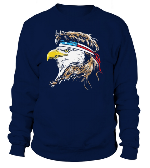 Merica 4th Of July Bald Eagle With Mullet Usa Flag shirt Sweatshirt Unisex