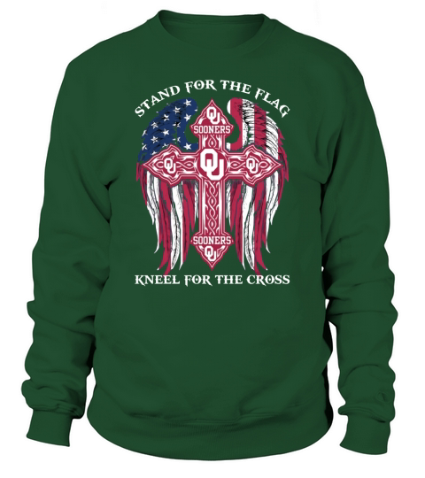 Oklahoma Sooners stand for the flag kneel for the cross Oklahoma Sooners back black shirt Sweatshirt Unisex