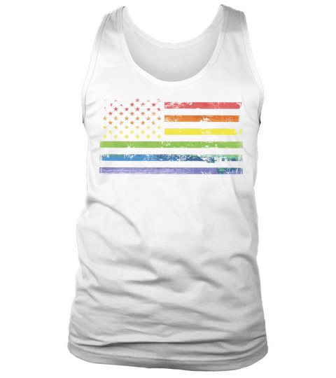 LGBT Community American Flag Rainbow Colors Gay Tank Top Unisex