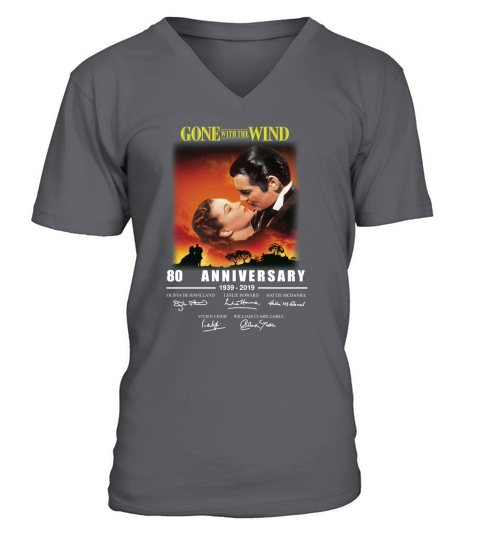 80th Gone With The Wind Anniversary 1939-2019 Signatures shirt V-Neck T-shirt
