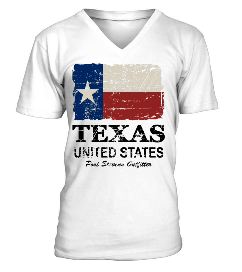 Texas Flag   Vintage Look V-Neck T-shirt