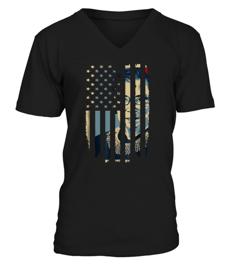 Vintage American Flag RBG Ruth Bader Ginsburg Women t-shirt V-Neck T-shirt