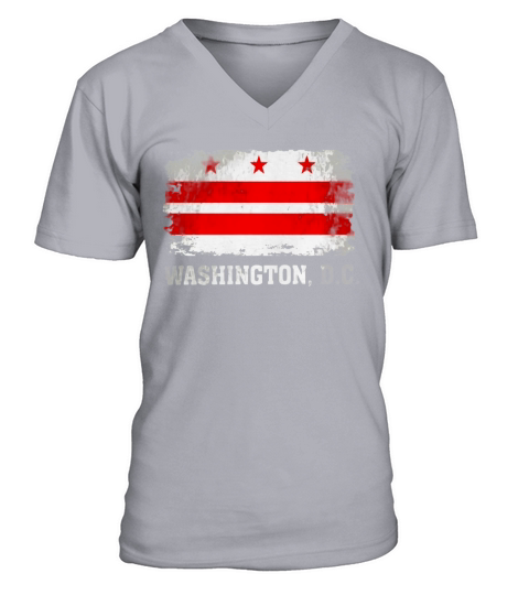 Washington DC Flag USA TShirt Vintage Distressed Shirt V-Neck T-shirt