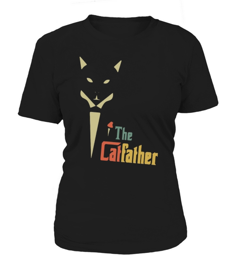 Vintage The Catfather Funny Cat Dad Father Of Cats Retro Sunset Kitty Kitten Lover Women's T-Shirt