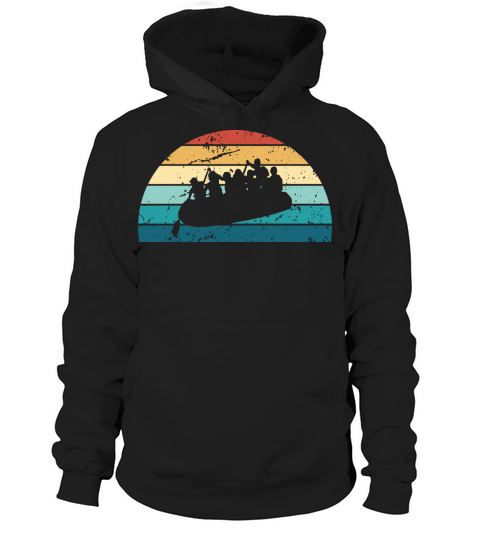 Retro Rafting Sunset Vintage raft Sunrise Hoodie Unisex