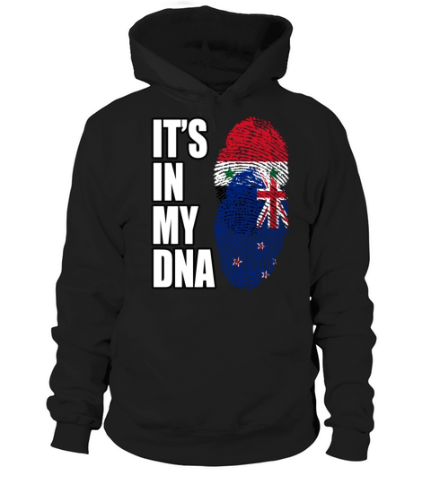 Syrian And New Zealand Vintage Heritage DNA Flag Hoodie Unisex