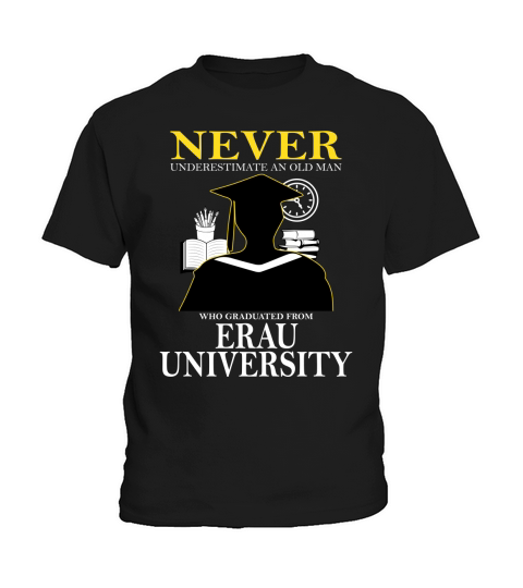 Never Underestimate An Old Man Who Graduated From Embry Riddle Aeronautical University 2020 Kids T-Shirt