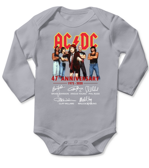 ACDC 47th anniversary 1973-2020 signatures shirt Long Sleeve Baby One-Piece