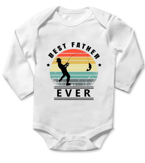 Best father ever fishing b Long Sleeve Baby One-Piece