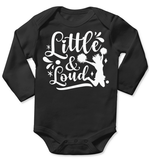 Little Girl Loud Cheerleading Quote Long Sleeve Baby One-Piece