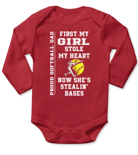 PROUD SOFTBALL DAD  FATHERSDAY2017 Tshirts Long Sleeve Baby One-Piece