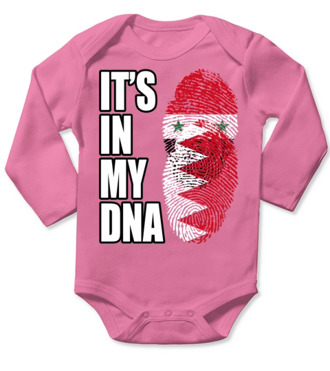 Syrian And Bahraini Vintage Heritage DNA Flag Long Sleeve Baby One-Piece