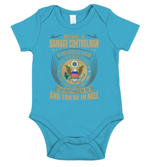 Being a Damage Controlman like Riding a Bike Job Title Shirts Short Sleeve Baby One-Piece