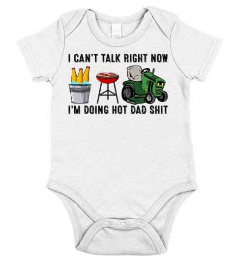 I Cant Talk Right Now Im Doing Hot Dad BBQ Beer Short Sleeve Baby One-Piece