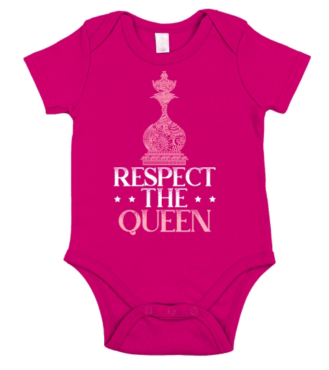 Respect The Queen Grandmaster Board Game Chess Short Sleeve Baby One-Piece