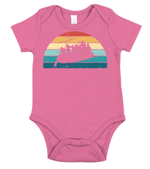 Retro Rafting Sunset Vintage raft Sunrise Short Sleeve Baby One-Piece