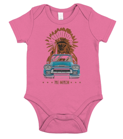 shirt True American- Chevy Apache Pickup Truck (aquamarine) Short Sleeve Baby One-Piece
