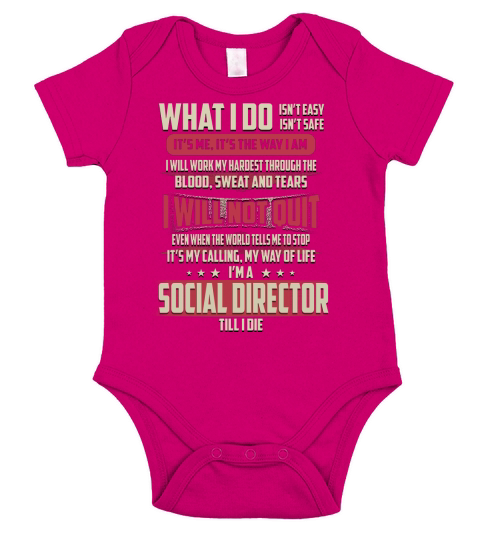 Social Director What I do Job Shirts Short Sleeve Baby One-Piece
