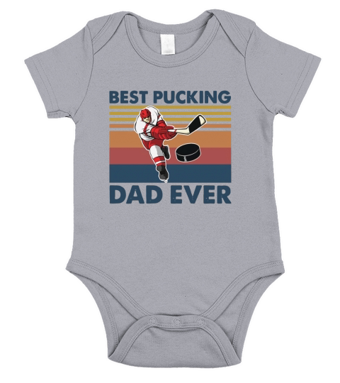 Vintage Hockey Best Pucking Dad Ever shirt Short Sleeve Baby One-Piece