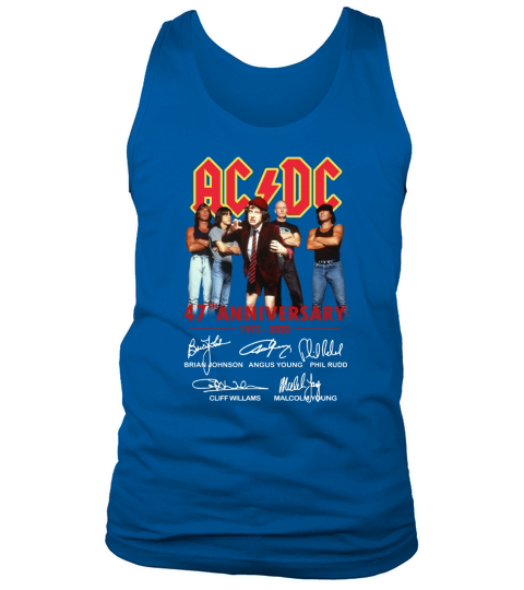 ACDC 47th anniversary 1973-2020 signatures shirt Tank Top Unisex