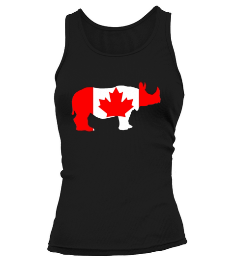 Canada Flag - Rhinoceros - Womens T-Shirt by American Apparel Tank top Woman