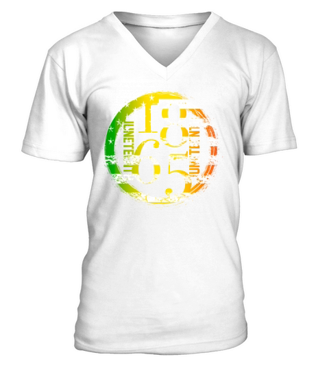 1865 Brush Circle Black Juneteenth June Vintage V-Neck T-shirt