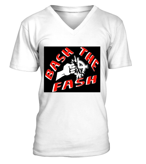 Bash The Fash - black background Shirt V-Neck T-shirt