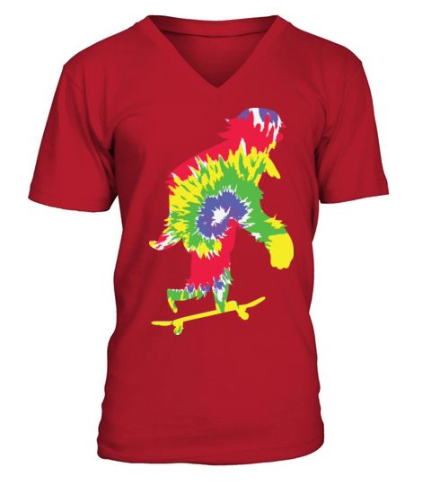Funny Design For Hippie Bigfoot Tie Dye V-Neck T-shirt