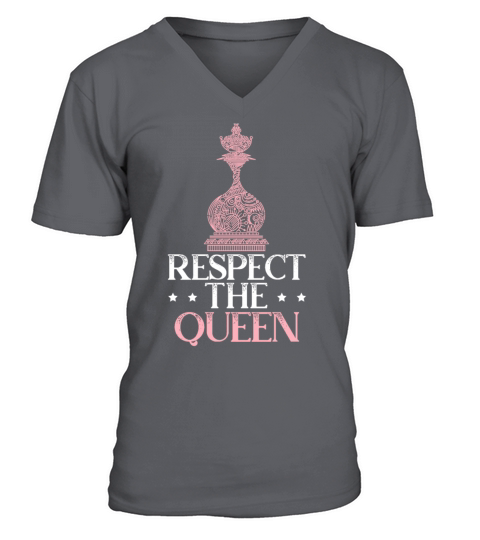 Respect The Queen Grandmaster Board Game Chess V-Neck T-shirt