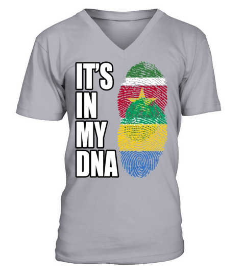 Surinamese And Gabonese Vintage Heritage DNA Flag V-Neck T-shirt