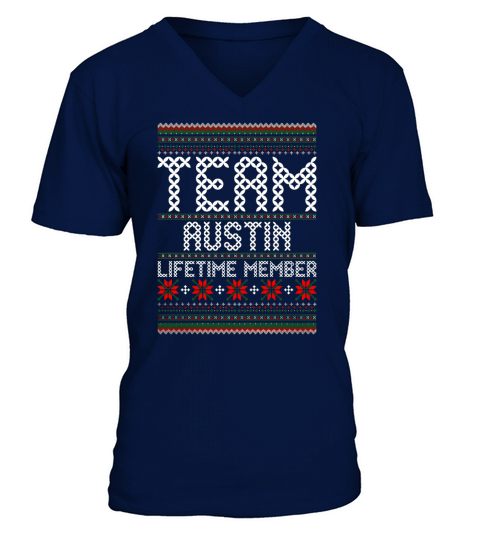 Team Austin Lifetime Member Ugly Christmas V-Neck T-shirt
