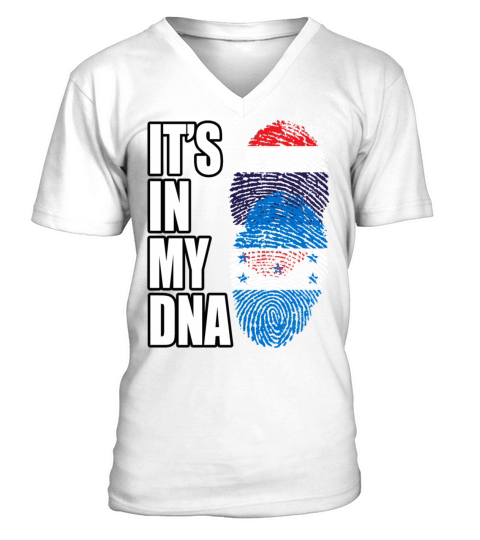 Thai And Honduran Vintage Heritage DNA Flag V-Neck T-shirt