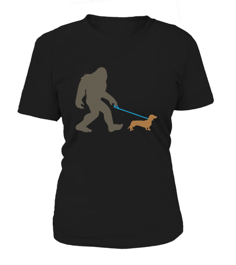 Bigfoot Walking Dachshund T-Shirt, Sasquatch Doxie Gift Women's T-Shirt