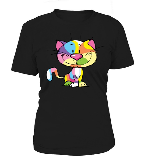Cute Kitty Cartoon Colorful Pop Art Design Women's T-Shirt