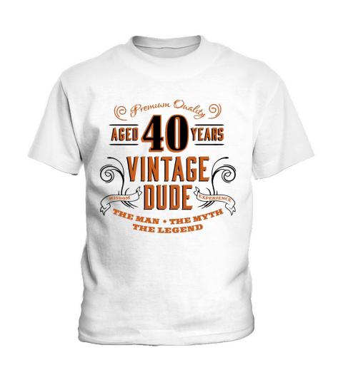 40th Vintage Dude Kids T-Shirt