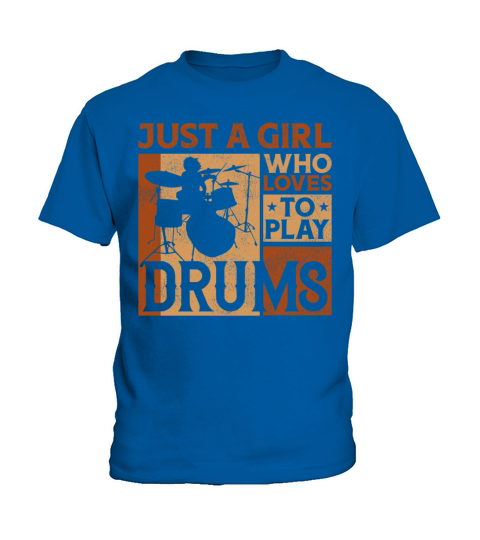 Drummer Drum Set Girl Vintage Just Kids T-Shirt
