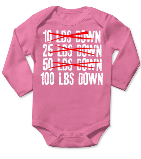 100 Lbs Down Body Weight Loss Workout Gym Exercise Long Sleeve Baby One-Piece