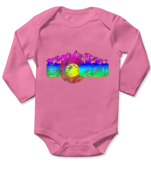 Colorado Flag Mountains Retro Vintage Distressed Graphic shirt Long Sleeve Baby One-Piece